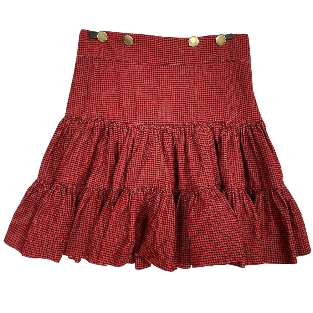 Vtg Betsey Johnson Size 8 Y2K Tiered Mini Skirt Suspender Grunge 2000s Academia - Picture 2 of 6